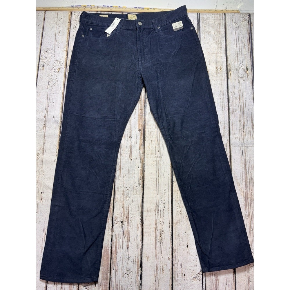 J.Crew Men's 770 Straight Fit 35/32 (36/31)‎ Stretch Corduroy Pants Blue Classic